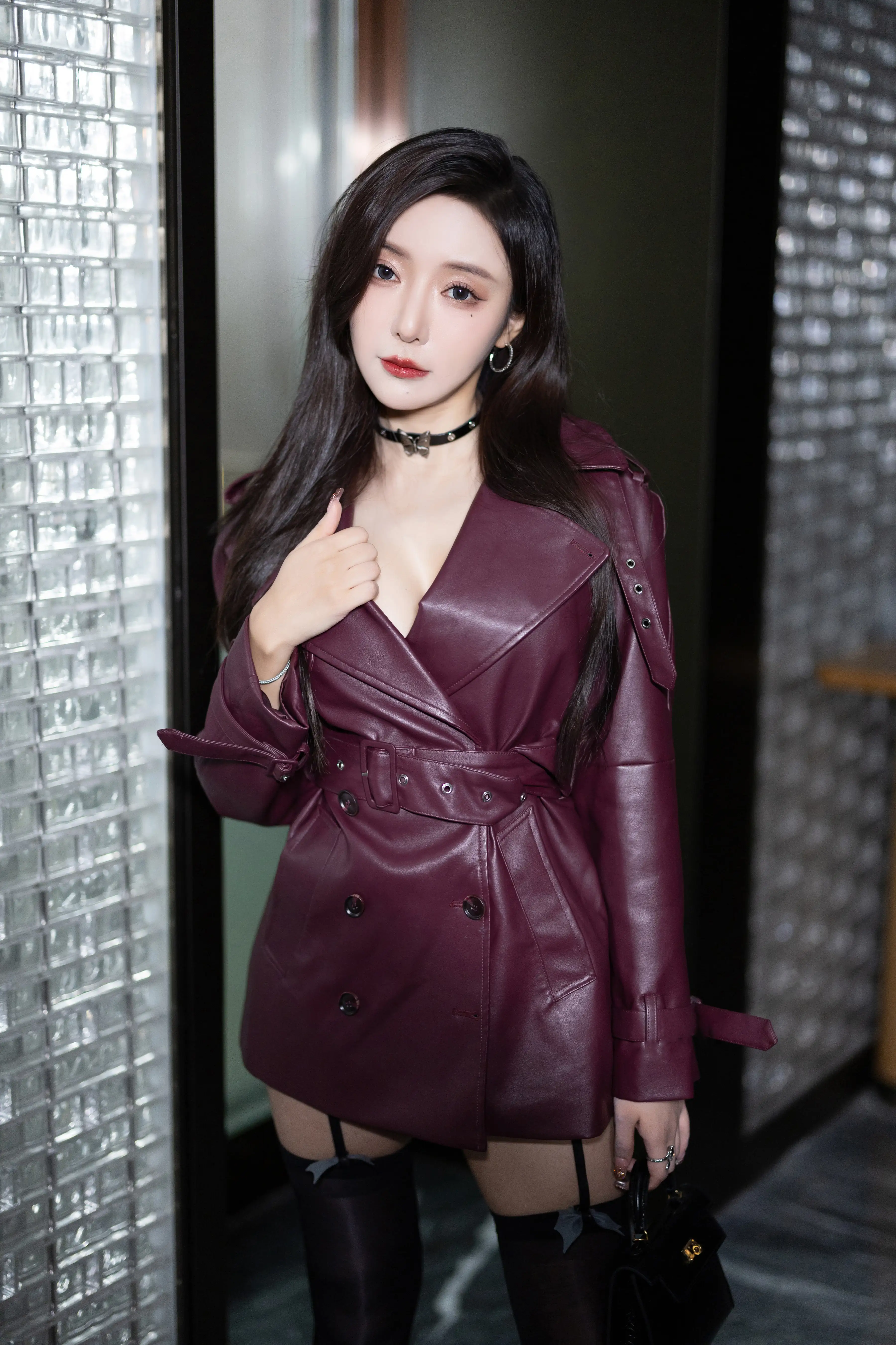 王馨瑶_NO.050_内购无水印_1177_红色皮衣_ - M940.COM 内部私购-第4张